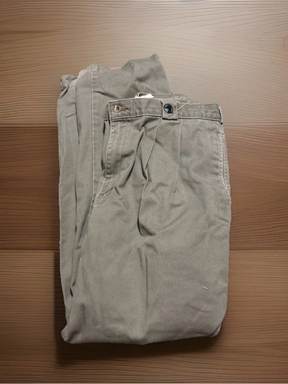 Vintage Duck Head Pants Mens 36x32 Gray Chino Pleat Front Khaki Preppy Casual